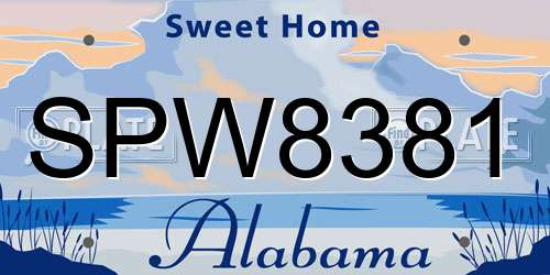 SPW8381 Alabama License Plate