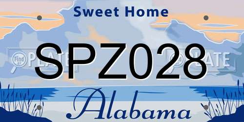 SPZ028 Alabama License Plate