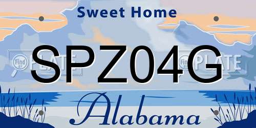 SPZ04G Alabama License Plate