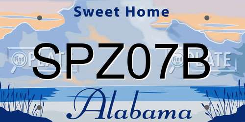 SPZ07B Alabama License Plate