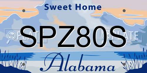 SPZ80S Alabama License Plate