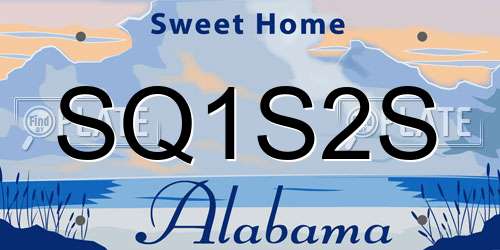 SQ1S2S Alabama License Plate