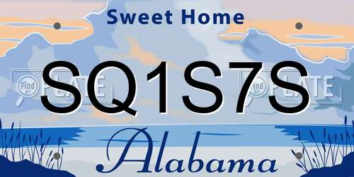 SQ1S7S Alabama License Plate