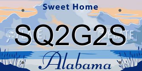 SQ2G2S Alabama License Plate
