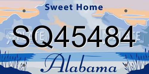 SQ45484 Alabama License Plate