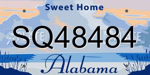 SQ48484 Alabama License Plate