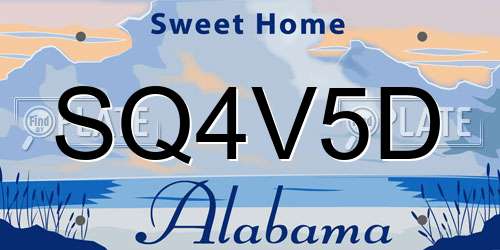 SQ4V5D Alabama License Plate