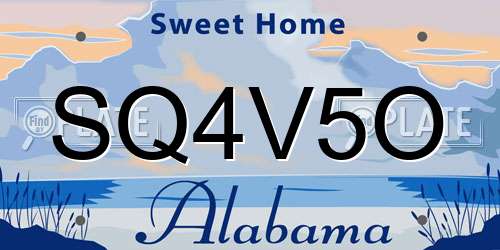 SQ4V5O Alabama License Plate