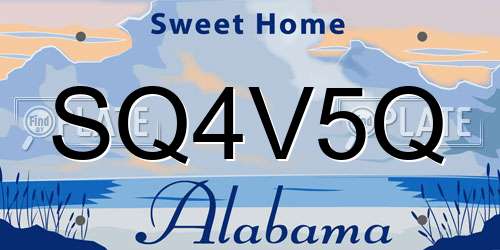SQ4V5Q Alabama License Plate