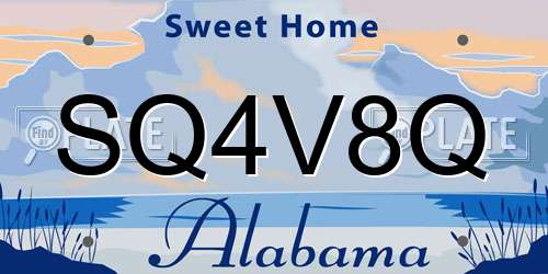 SQ4V8Q Alabama License Plate