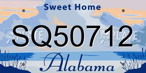 SQ50712 Alabama License Plate