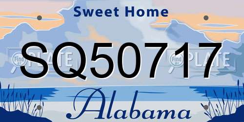 SQ50717 Alabama License Plate