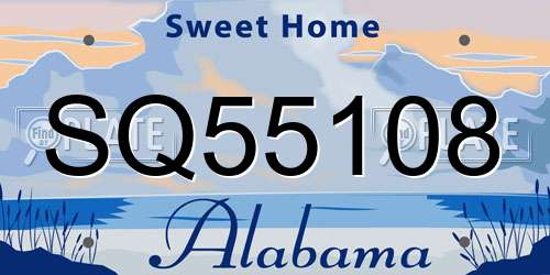 SQ55108 Alabama License Plate