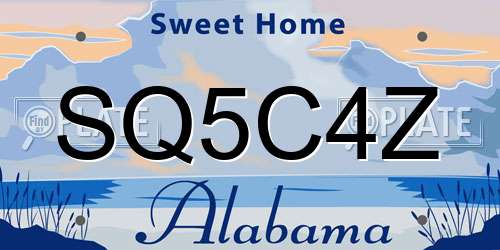 SQ5C4Z Alabama License Plate