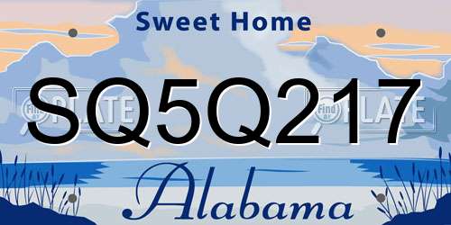 SQ5Q217 Alabama License Plate