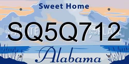 SQ5Q712 Alabama License Plate