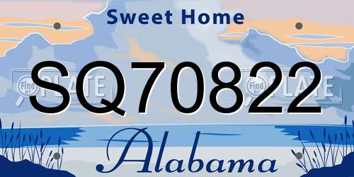 SQ70822 Alabama License Plate