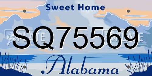 SQ75569 Alabama License Plate