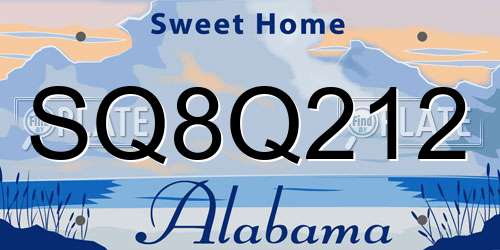 SQ8Q212 Alabama License Plate