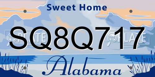 SQ8Q717 Alabama License Plate