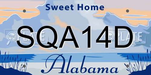 SQA14D Alabama License Plate