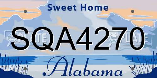 SQA4270 Alabama License Plate