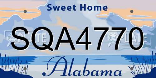 SQA4770 Alabama License Plate