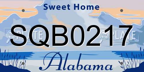 SQB0217 Alabama License Plate