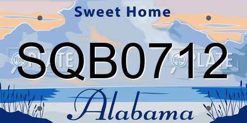 SQB0712 Alabama License Plate