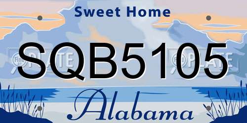 SQB5105 Alabama License Plate