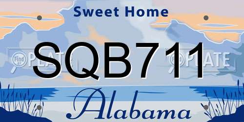 SQB711 Alabama License Plate