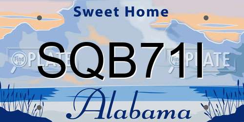SQB71I Alabama License Plate