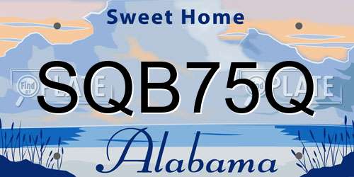 SQB75Q Alabama License Plate