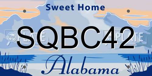 SQBC42 Alabama License Plate