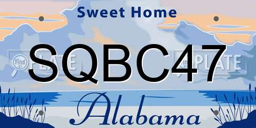 SQBC47 Alabama License Plate