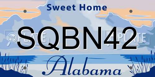 SQBN42 Alabama License Plate