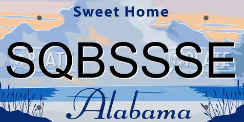 SQBSSSE Alabama License Plate