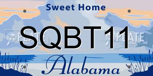 SQBT11 Alabama License Plate