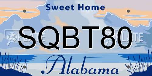 SQBT80 Alabama License Plate