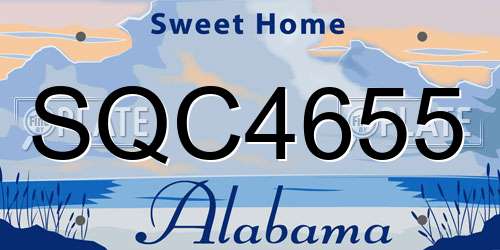 SQC4655 Alabama License Plate