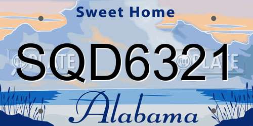 SQD6321 Alabama License Plate