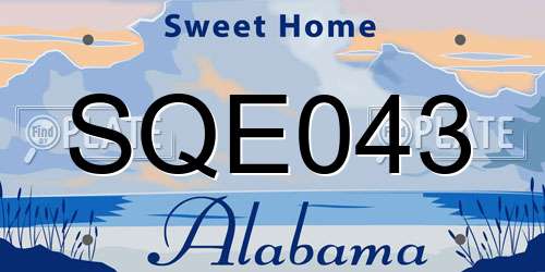 SQE043 Alabama License Plate