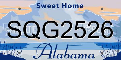 SQG2526 Alabama License Plate