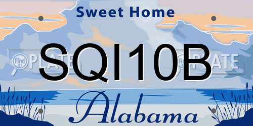 SQI10B Alabama License Plate