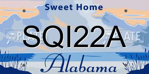SQI22A Alabama License Plate