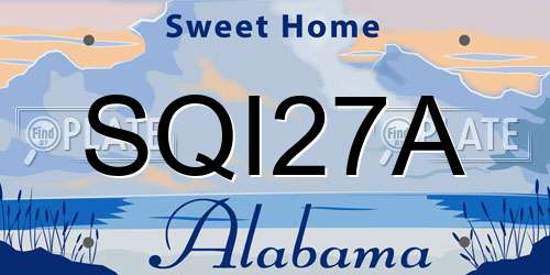 SQI27A Alabama License Plate