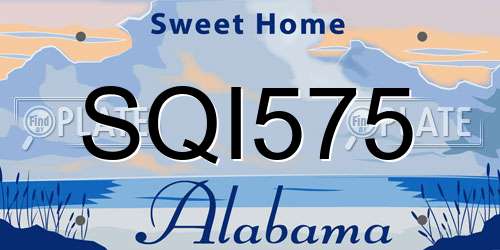 SQI575 Alabama License Plate