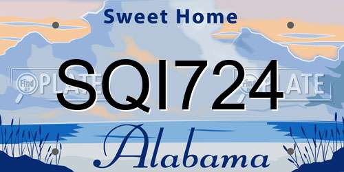 SQI724 Alabama License Plate