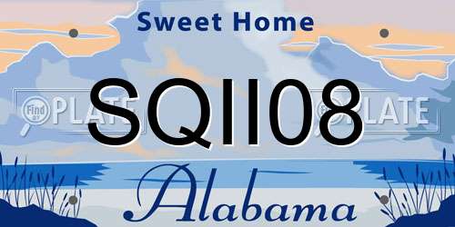 SQII08 Alabama License Plate