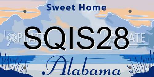 SQIS28 Alabama License Plate
